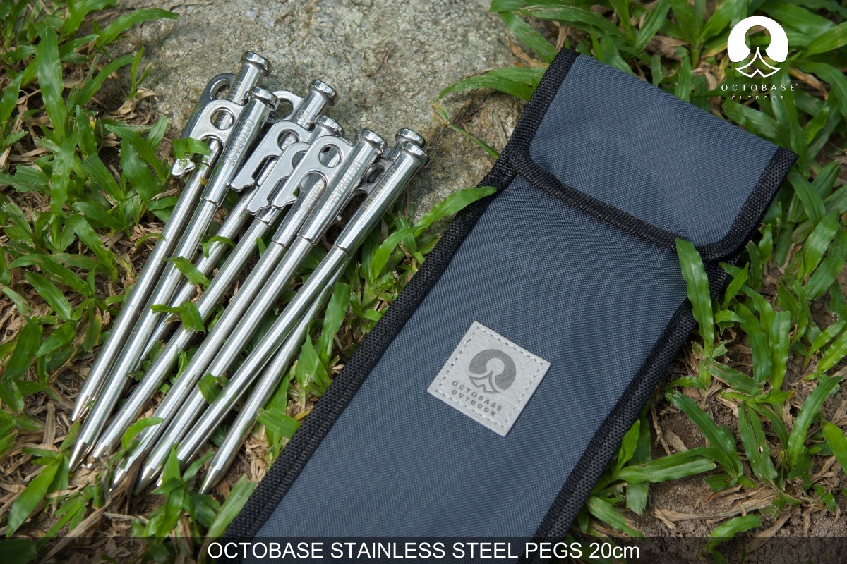 OCTOBASE STAINLESS PEG 20CM. (SET OF 8)